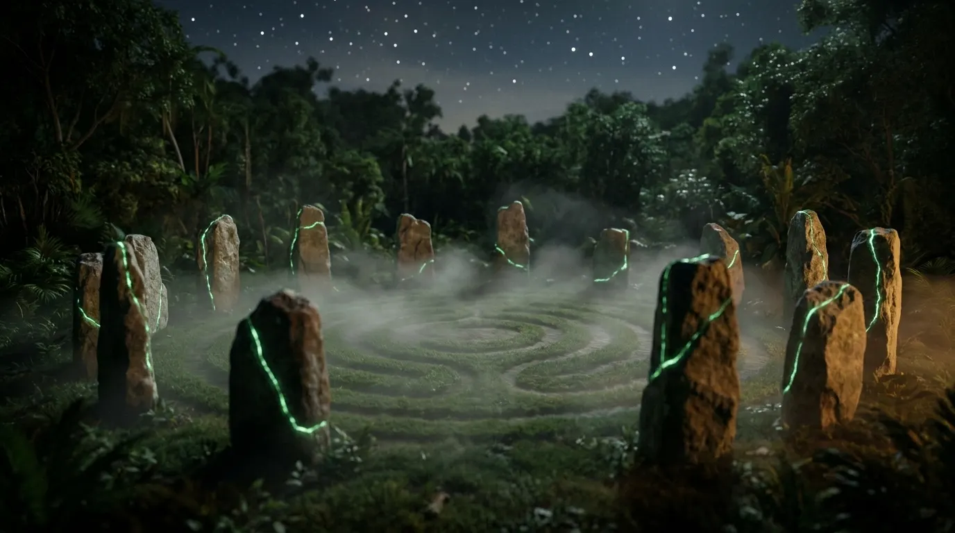 The Stone Circle, studio artwork for He Who Fights with Monsters